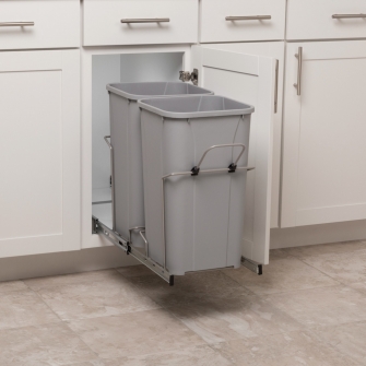 Double 27 qt Pullout Waste Bins